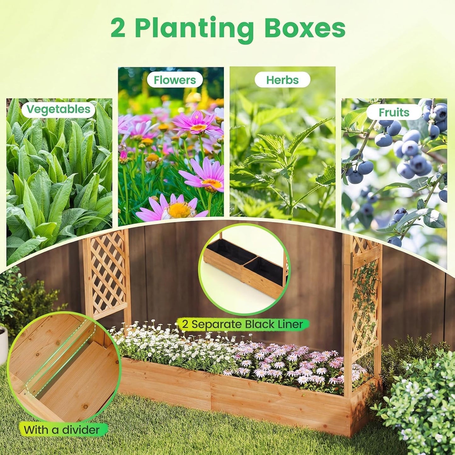 Elevated Garden Bed π± Wooden Planter Box with Drainage πΌ Outdoor Growing Kit