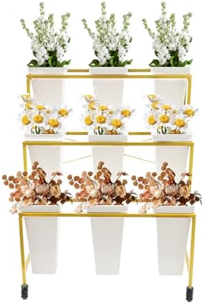 3-Tier Rolling Display Cart 🌿✨ | Heavy-Duty Storage Organizer 🛒 | Multi-Use Utility Rack
