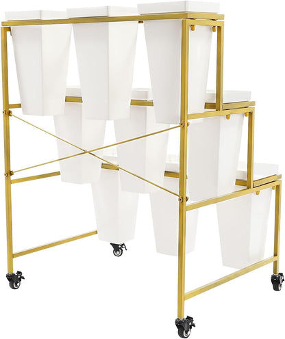 3-Tier Rolling Display Cart 🌿✨ | Heavy-Duty Storage Organizer 🛒 | Multi-Use Utility Rack
