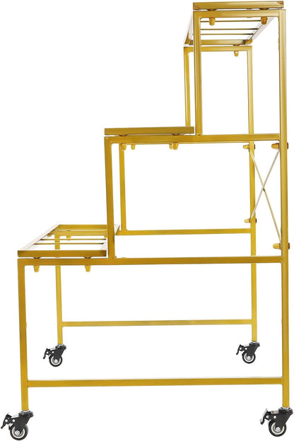 3-Tier Rolling Display Cart 🌿✨ | Heavy-Duty Storage Organizer 🛒 | Multi-Use Utility Rack