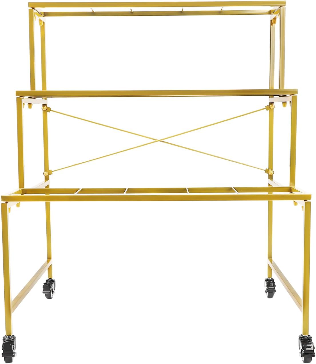 3-Tier Rolling Display Cart 🌿✨ | Heavy-Duty Storage Organizer 🛒 | Multi-Use Utility Rack