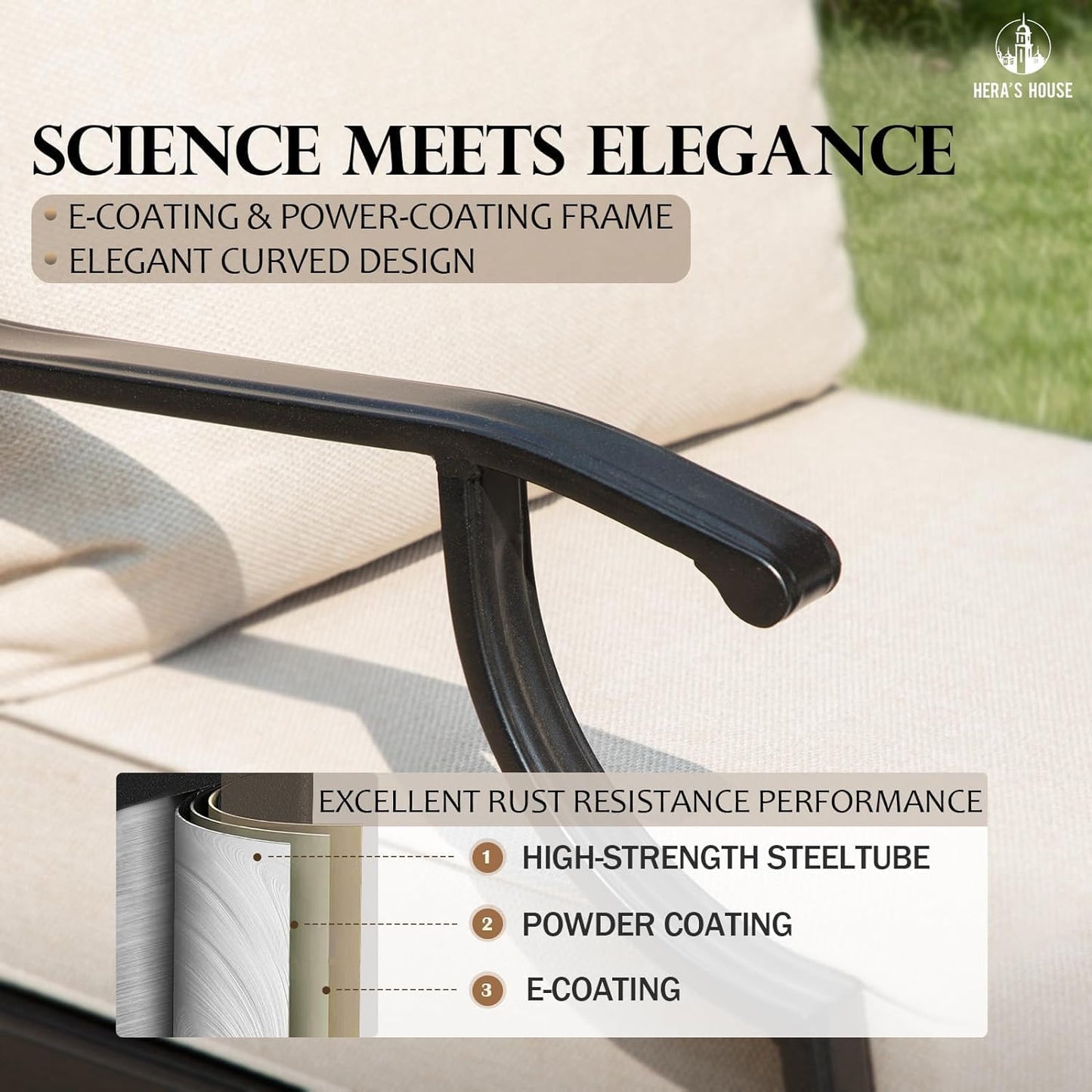 Outdoor Patio Furniture Set ☀️ All-Weather Cushioned Sofa 🌿 Garden Lounge Seating
