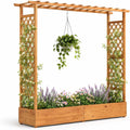 Elevated Garden Bed 🌱 Wooden Planter Box with Drainage 🌼 Outdoor Growing Kit