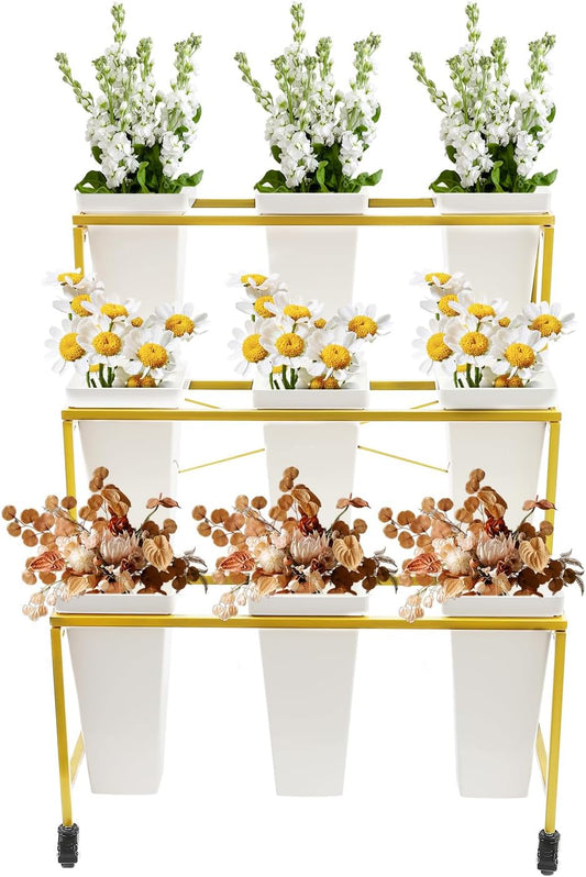 3-Tier Rolling Display Cart 🌿✨ | Heavy-Duty Storage Organizer 🛒 | Multi-Use Utility Rack