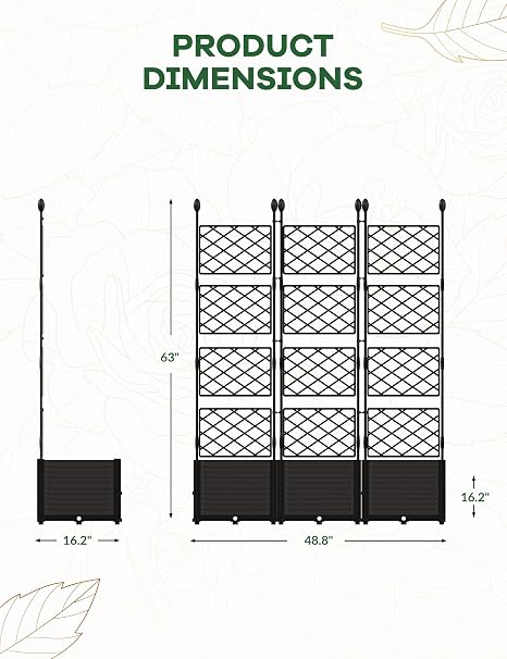 Raised Garden Bed 🌱✨ | Outdoor Planter Box with Trellis 🪴🏡