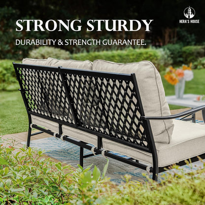 Outdoor Patio Furniture Set ☀️ All-Weather Cushioned Sofa 🌿 Garden Lounge Seating