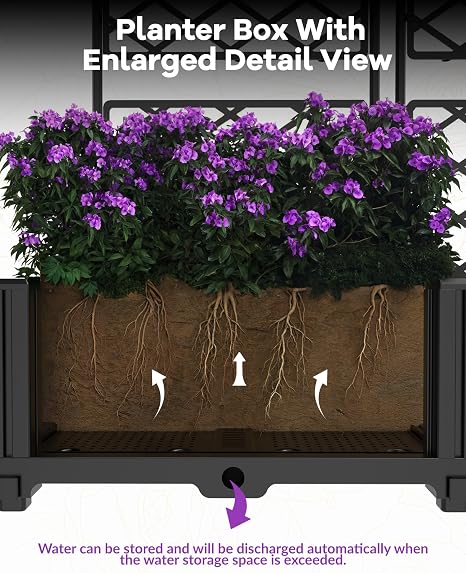 Raised Garden Bed 🌱✨ | Outdoor Planter Box with Trellis 🪴🏡