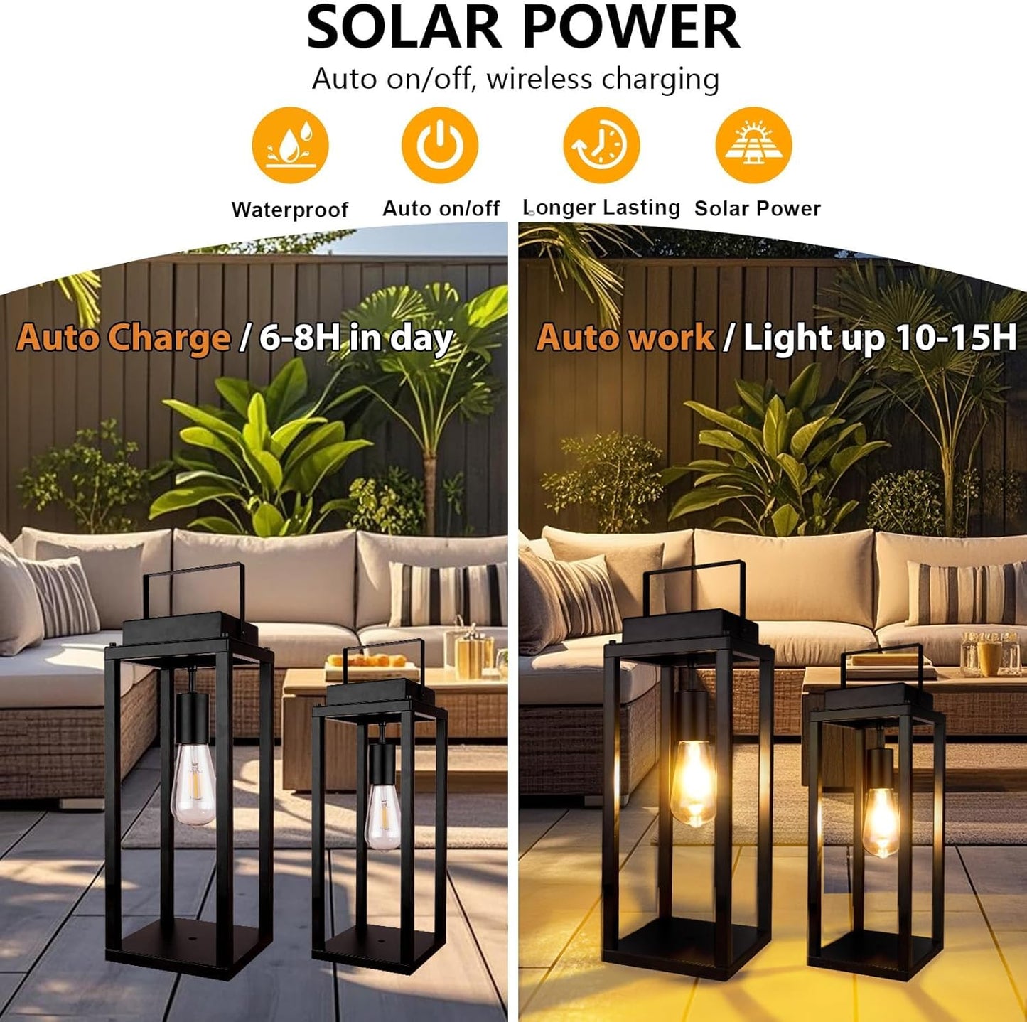 Solar Glow Lantern 🌙✨ Outdoor Waterproof Garden Light 🌿💡