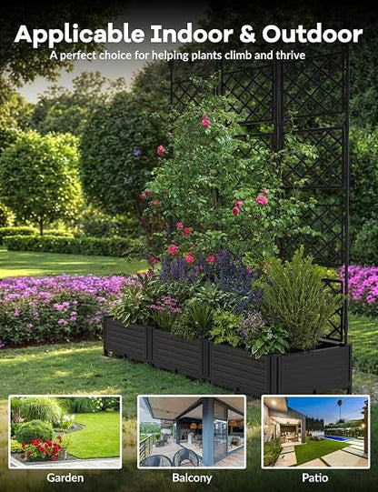 Raised Garden Bed 🌱✨ | Outdoor Planter Box with Trellis 🪴🏡