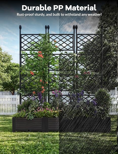 Raised Garden Bed 🌱✨ | Outdoor Planter Box with Trellis 🪴🏡
